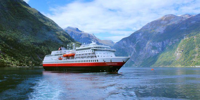 A photo of the MS Finnmarken cruise ship